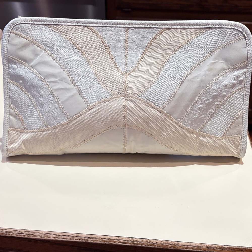 Chic White and Cream Women's Clutch